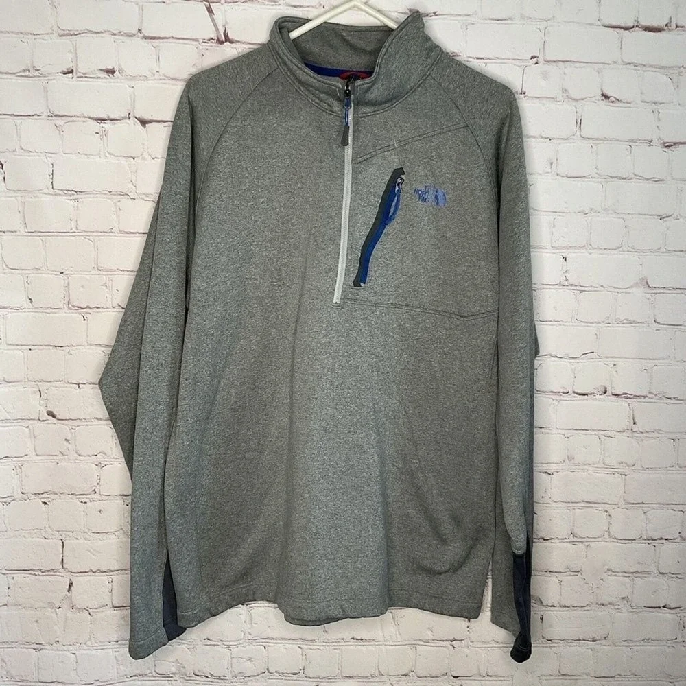 The‎ North Face Gray Long Sleeve 1/2 Zip MockNeck Sweatshirt Men M Vietnam